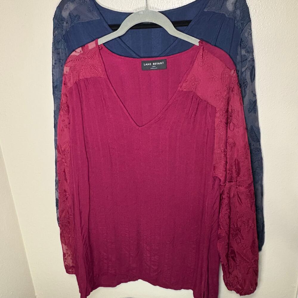 Lane Bryant long sleeve lace tops bundle 14/16 1X